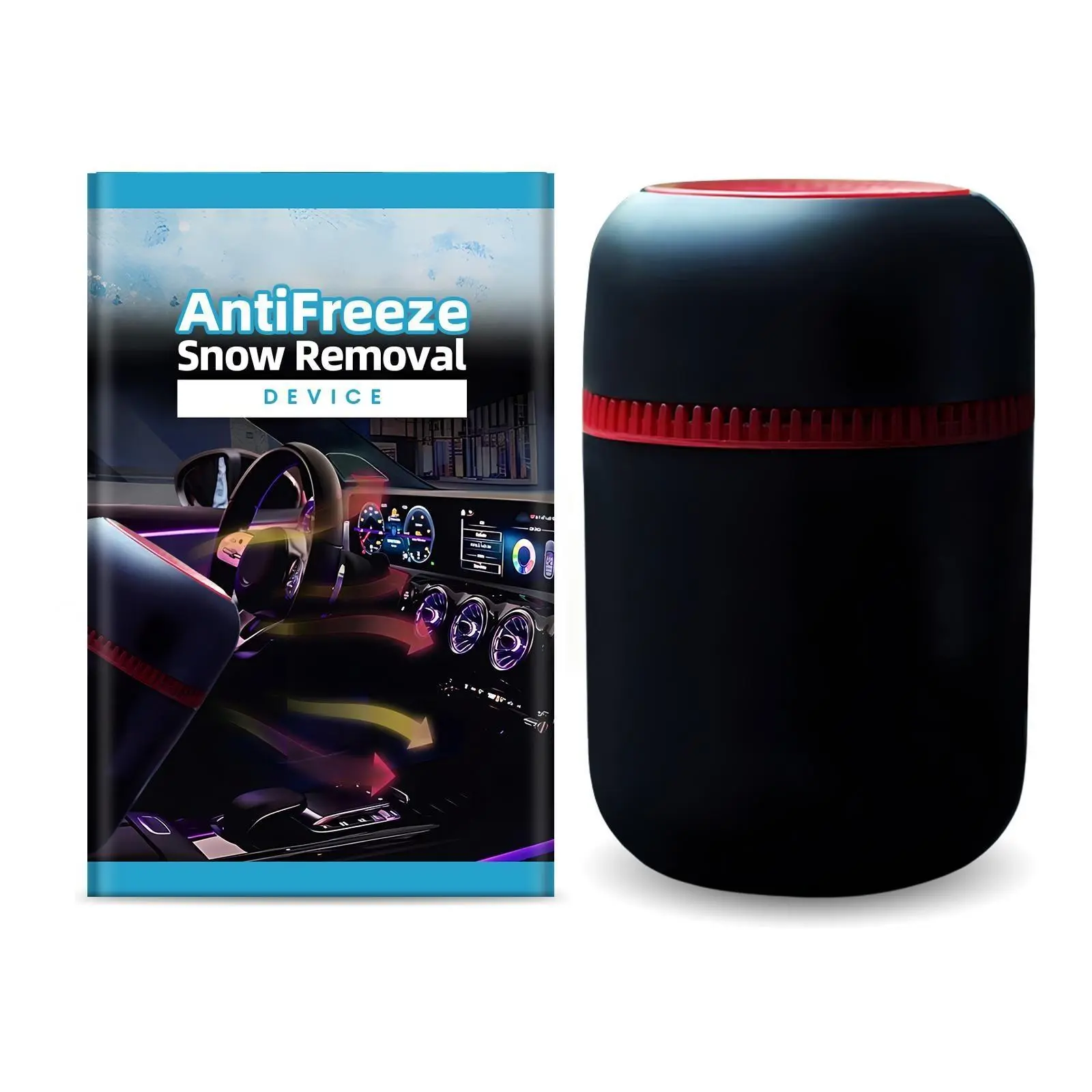 Car Windshield Snow & Ice Removal Tool - 1pcs, 110g, 8.8*5.8cm 2-in-1 Defogging Deicing Device with Fresh Scent, Portable Energy Substances-Powered Quick Melting Tool for Low Temperatures, Easy Lid-Opening Operation, Plastic Construction