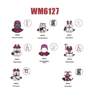 WM6127 Clone Engineer Building Blocks Nova Corps Marine Team 4 Mini Figurine Trooper Squad 3 Bricks AT-RT Driver Figure Kids Toy popular