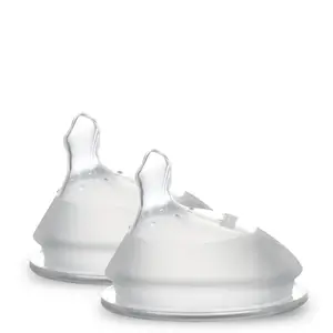 Gen.3 Silicone Orthodontic Bottle Nipple - Teat Attachment Compatible with Baby Bottles (Glass/Silicone)-Medium Flow - 2 pcs