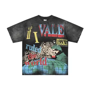Extra Baggy Retro Faded Leopard Earth Graphic Tee| 2000s Retro Mob Wife Street-Luxe Statement T-Shirt| For Men & Women Hip Hop Style Edgy Top for Music Festival Warm Weather Daily Outfit