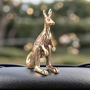 Solid Brass Kangaroo Koala Animal Design Tea Pet Decoration, Vintage Patina Office Desk Craft Ornament, Collectible Gift for Friends