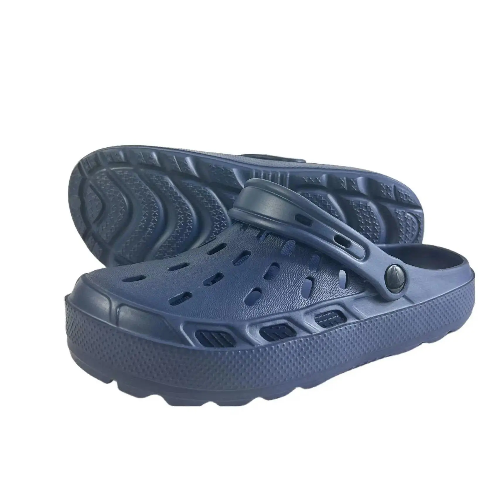 Men's Platform Clogs, Closed-Toe Hollow-Out EVA Sandals, Lightweight Non-Slip Footwear for Outdoor & Beach