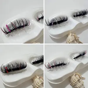 Spikey Curly Wispy Eyelashes with Glitter & Rhinestones - Mimics Extension Look - Cosmetic, Makeup striplashes