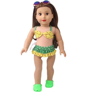 Summer Swimsuit Fits 18 Inch-43cm Dolls, Unisex Doll Clothes Replacement, Doll Clothing, No Battery Included, Perfect for Play & Dress-Up