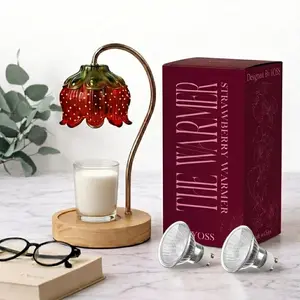 Yoss Strawberry Candle Warmer Lamp with Timer Dimmable - Strawberry Lamp with 2 Bulbs - Flower Candle Warmer for All Candles - Birthday Gifts for Women Mom - House Warming Gifts - Cute Decor