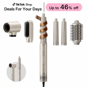O.H.B 5 in 1 Powerful Hair Dryer Brush, 110,000 RPM Brushless Motor& Multi-Styler with Auto-Wrap Curlers, Paddle & Oval Brush, Fast-Drying Nozzle,Curling Irons,Straightener Straightening,Low Noise,Blower Set, Holiday Gift,DealsForYouDays