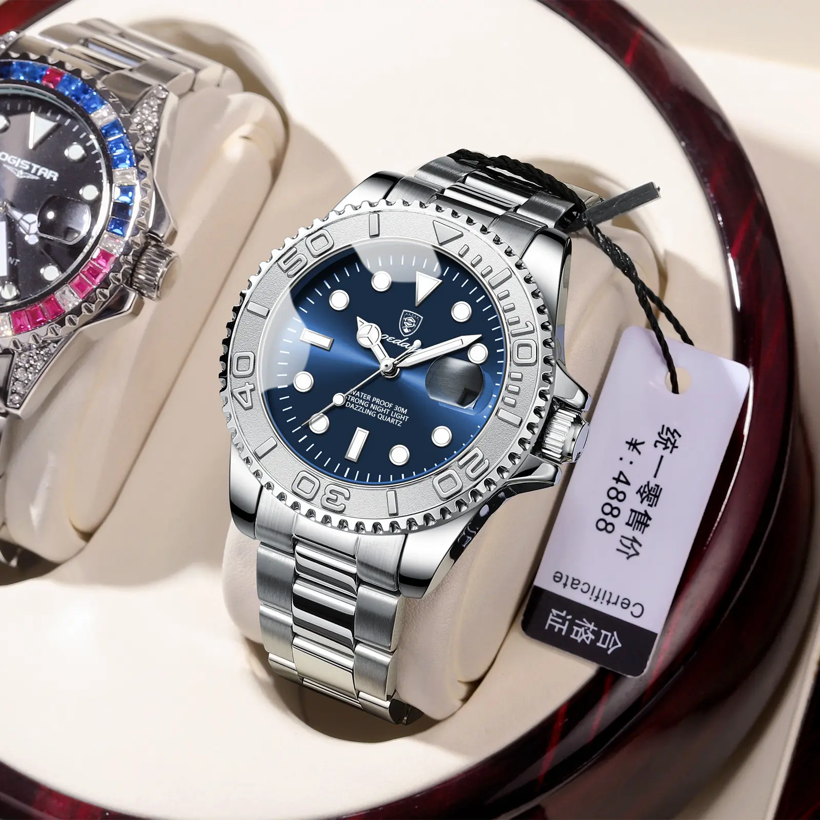 P680 silver shell blue surface steel str