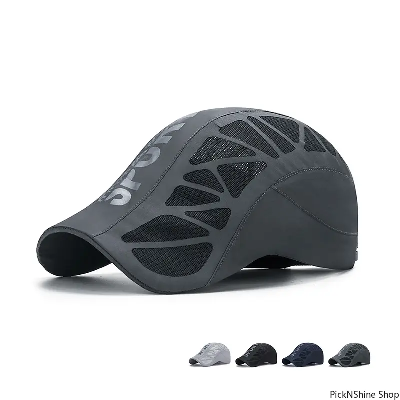 Men's Adjustable Stylish Baseball Cap - Quick-Drying SPF Protection, Breathable Lightweight, Protective Mesh Ventilation Sunshade Hiking Hat, Men's Outdoor Accessory for Hiking, Running, Hiking Hats, Spf Protection Hats