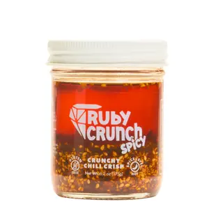 Spicy Ruby Crunch chili oil chili crisp chili crunch mild flavorful Sichuan peppercorns olive oil toasted sesame seeds garlic gluten free keto friendly vegan clean