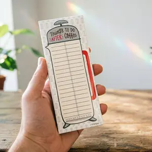 8 Pcs French Press Coffee Mug Memo Cards, Creative To-Do List for Coffee Lovers, Minimalist Office Supplies, Coffee Theme Notebook
