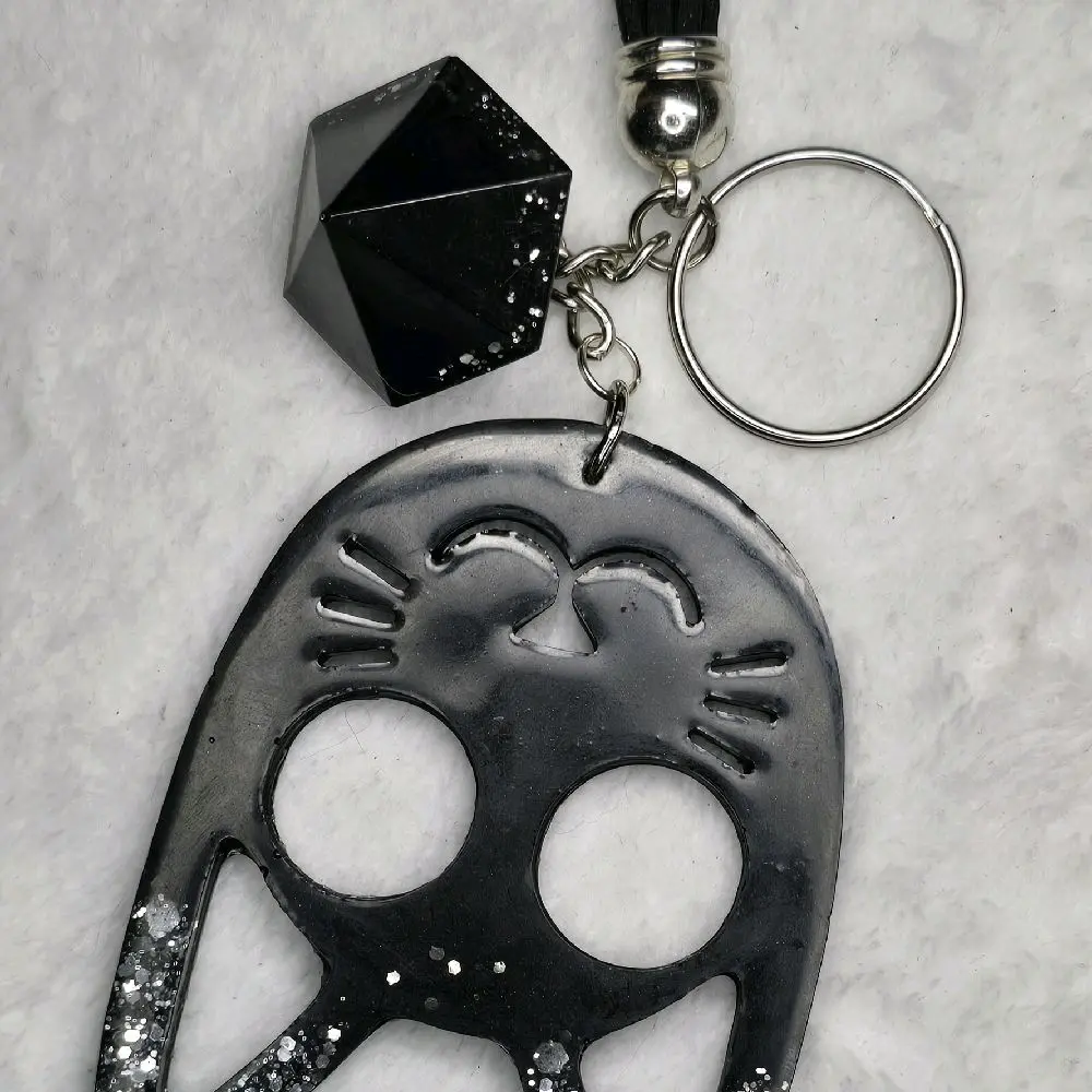 Cat Face Keychain with Tassel and Chain - Unique Design for Pet Lovers