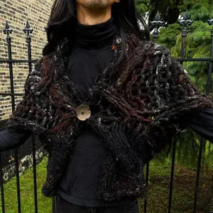 Cottage Shrug Handmade Cardigan Wool Crop Top Knitted Sweater Vest women's  tops