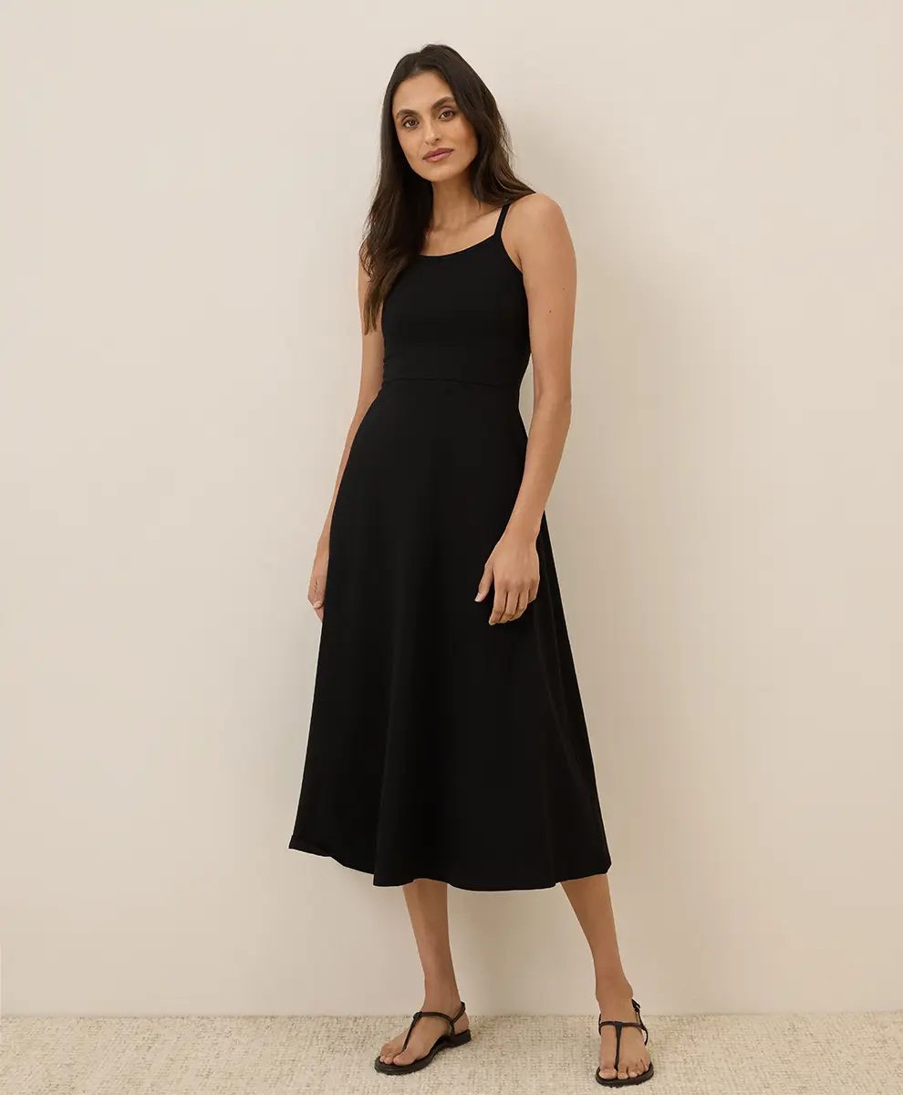 Women's Organic Fit & Flare Midi Dress Women's Organic Fit & Flare Midi Dress