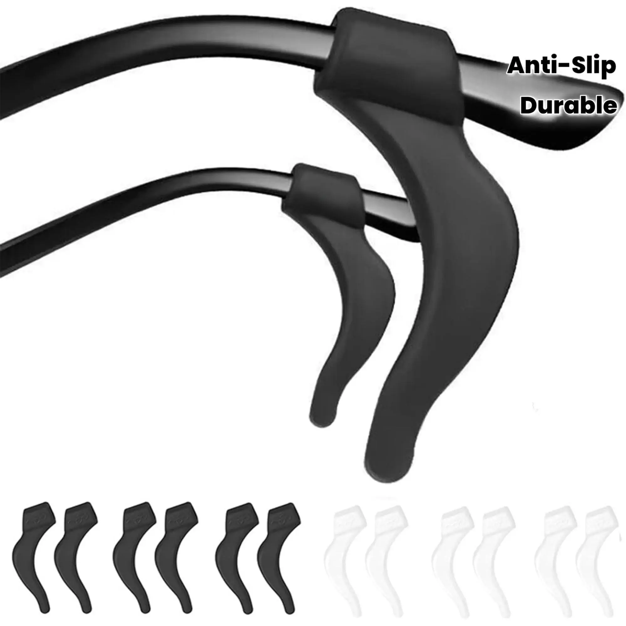 Anti-Slip Durable Glasses Arms with Ear Clips, Glasses Grips, Secure Grip and Secure Fit for Reading and Fashion Eyewear, Compatible with Gym and Office Use for Men and Women, Eyewear Accessories