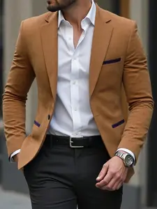 Men's Casual Suit Jacket, Stylish Western Wear Outerwear, Perfect for Daily & Formal Occasions, Comfortable Fit Design