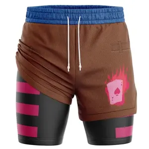 Anime 3d Digital Printing Performance Shorts Summer Double Layer Beach Pants Fitness Training Pant Sports