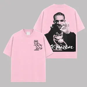 Drake Iceman Pink T-Shirt | Hip Hop Rap Music Fan Tee Vintage Style Merch Gift | OVO Owl Portrait Graphic TShirt Crewneck Double Sided | Rapper Graphic Tee Unisex Harajuku Streetwear Outfit For Men Women