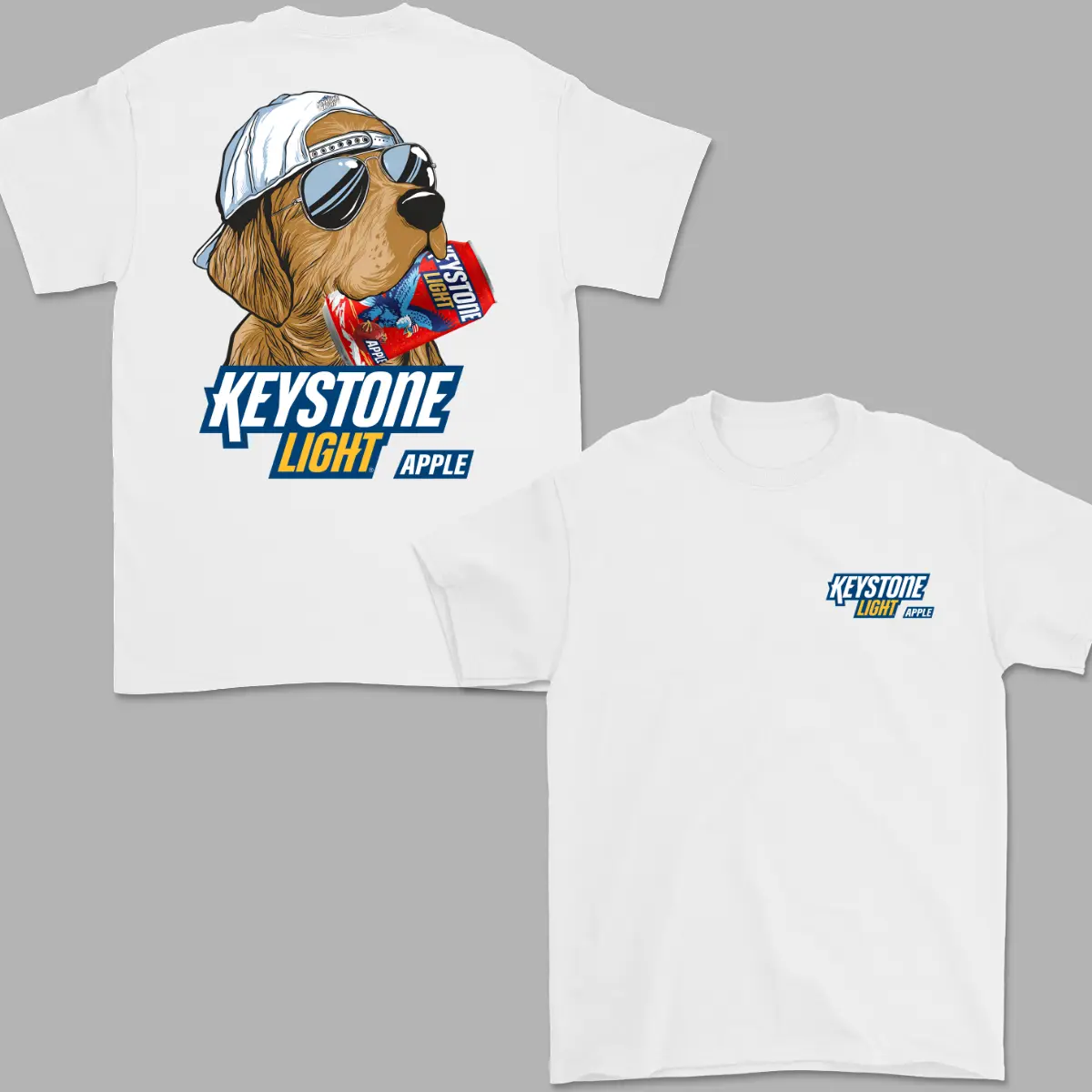 Vintage Keystone Light Apple Dog Beer Tee – Funny 4th of July Shirt for Beer & Dog Lovers, Trendy Shirt, Casual Streetwear, Men's T-shirts, Men Gifts