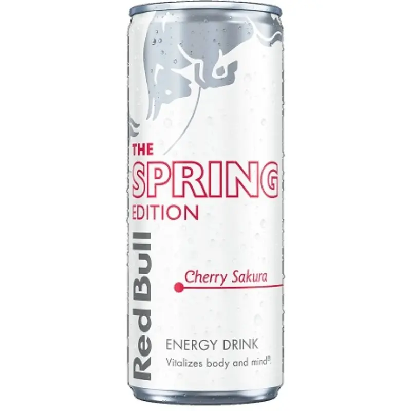 5x 12oz Bottled Red Bull Cherry Sakura Limited Ed. Floral Energy Drinks - Caffeinated, Refreshing, Sweet, Fruit-Flavored Sports Drink for Adults, Workout Performance & Focus Boost, Wholesale Bulk Bundle, Liquid Caffeine