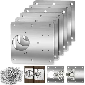 6-Piece Cabinet Door Hinge Repair Kit, Durable Metal Replacement Set with Screws, Ideal for Kitchen Cabinets, Easy Installation