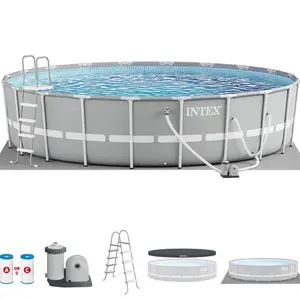 New Intex 20ft x 52in Prism Frame Above Ground Swimming Pool Set with Filter Pump