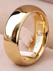 6mm wide ring - gold, modern and minimalist style, durable, suitable for occasions such as weddings, Valentine's Day, graduation ceremonies, anniversaries, etc., unisex, fashionable accessory, couple ring.