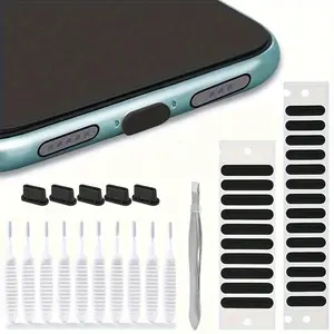 Phone Dust Plug Kit, Mobile Phone Charging Port Cleaning Brush Kit, Phone Dust Cleaning Kit, Cleaning Accessories for Phone, Computer, Laptop, Keyboard