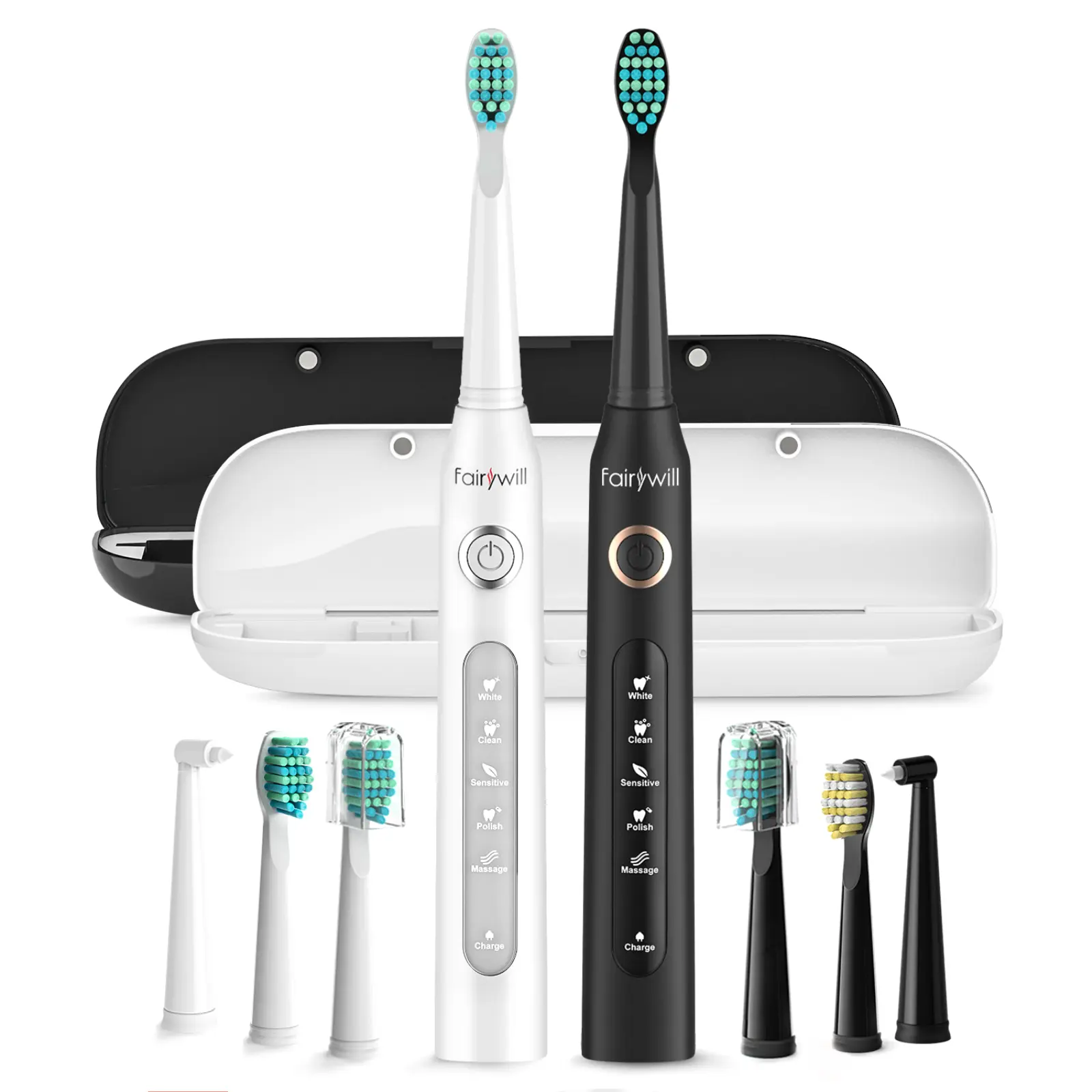 Black and White Set - 8 toothbrush heads
