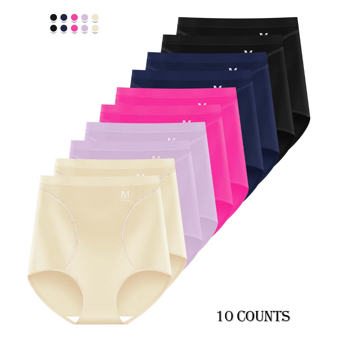 Morelect 5/7/10 Pcs High Waist Letter Print Briefs,XS-6XL Tummy Control Panties for Women,Solid Color Breathable Comfy Knicker for Daily Wear,Women's Underwear for All Seasons. SpringStatements