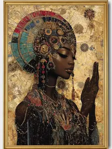 African American Wall Art Praying Woman Picture Vintage African Poster Girl Prints Black Girl Praying Art Black People Painting African American Artwork Women Portrait Wall Art