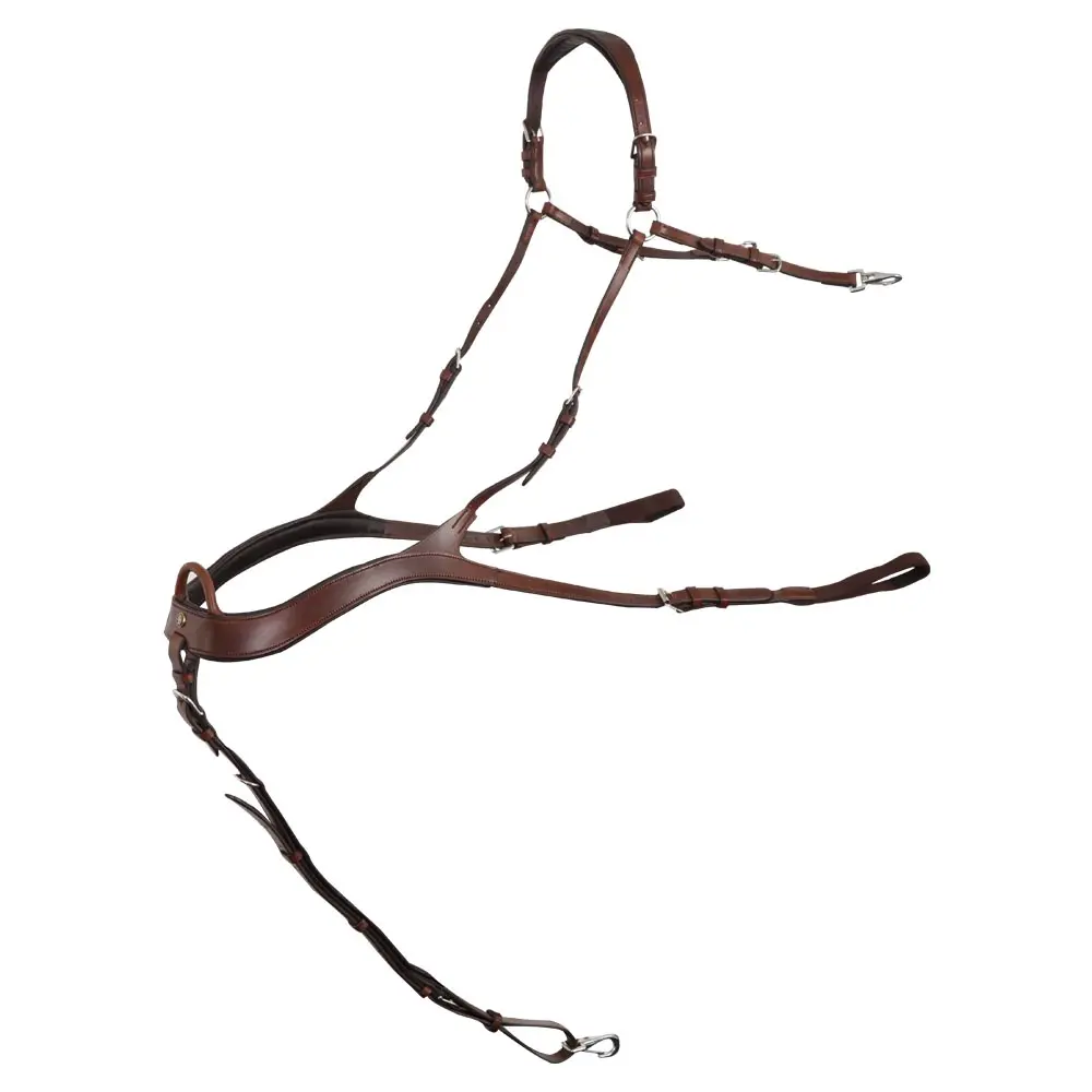 Anatomical 5 Point Leather Breastplate with Adjustable Bridle "Heywood" by BR