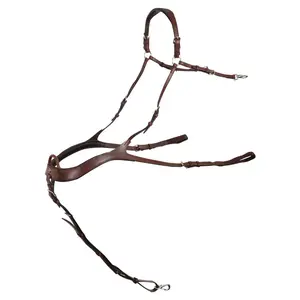 Anatomical 5 Point Leather Breastplate with Adjustable Bridle "Heywood" by BR