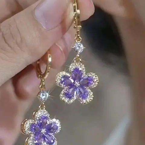 Elegant Flower Design  Earrings, Fashionable Jewelry for Women, Dainty Fashion Jewelry, Trendy All-match & Exquisite Jewelry for Birthday Gift, High Quality Earrings, Jewelry Gifts