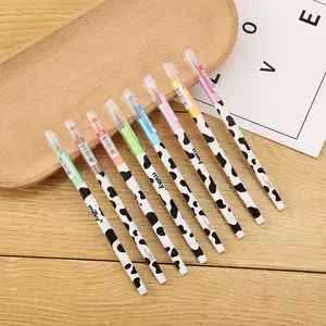 8pcs Creative Color Pencils Stationery, Cow Neutral Pens 8 Colors Diamond Pen, Vibrant Writing Tools for Art & Office Use