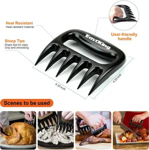 Meat Claws for Shredding Meat, Chicken, Pork - Shredder Tool for Kitchen Utensils and Gadgets Nylon Handles