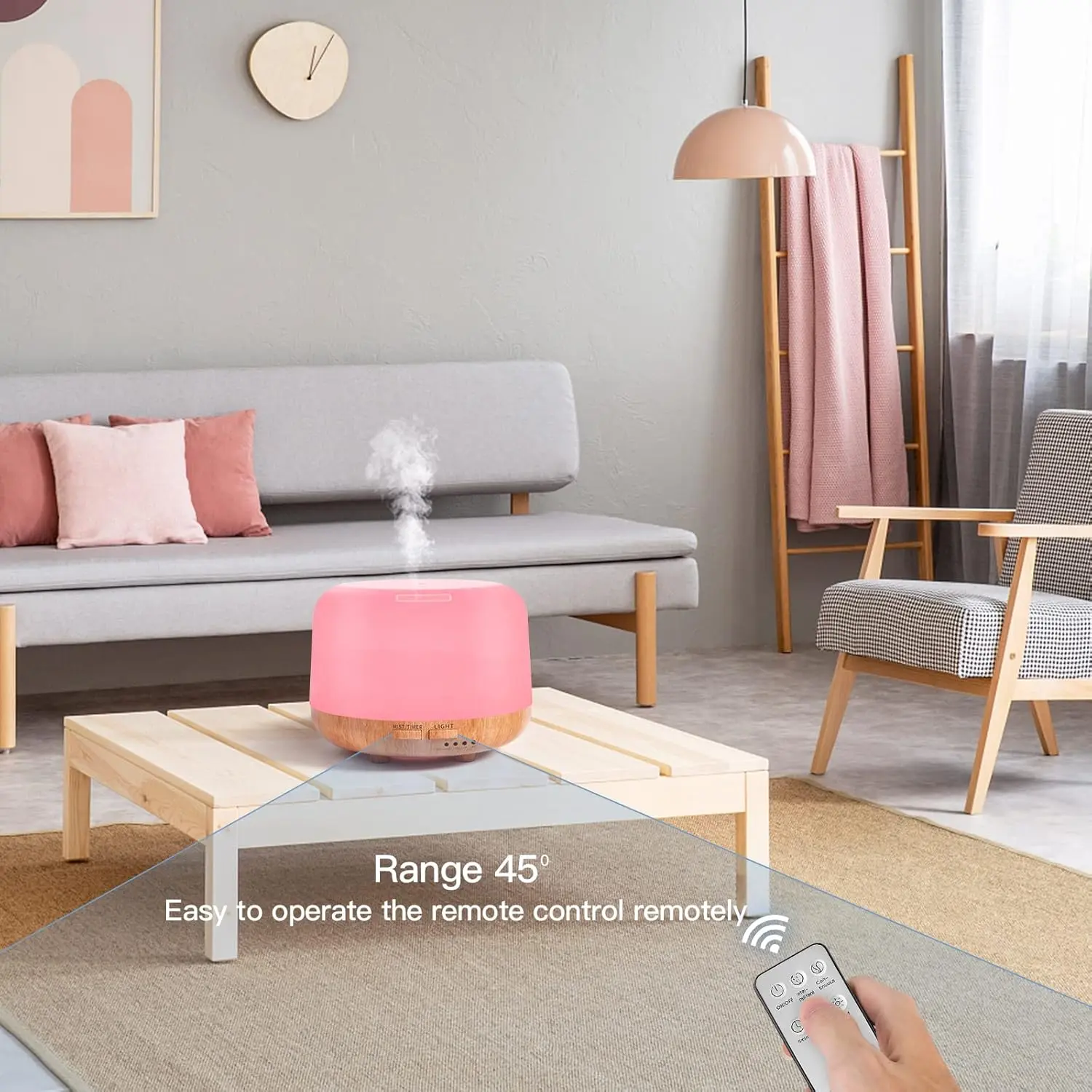 Aromatherapy Essential Oil Home Diffuser with Remote Control, 300ML Large Room Cool Mist Air Humidifier, 8 Hours Quiet Operation, Timer, 7 Colors LED Night Night,Suitable Home,Yoga.