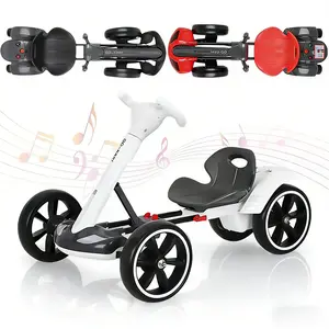 Dual Wheel Dual Motor Drive Toys for Boys Girls - Foldable Electric Go Kart for Kids with Ergonomic Adjustable Seat EVA Wheels Ride-on