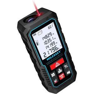 Digital Laser Measure Device Distance Meter Tape Measure Electronic Angle Sensor 2mm High Accuracy Area Volume Pythagorean Tool 2" LCD Backlit Mute Battery Included For Construction DIY Handyman