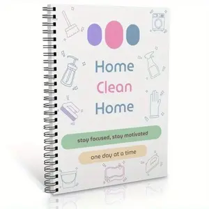 Household Cleaning Plan Book, Organize Your Home Tasks Efficiently, Essential Guide for Daily Housekeeping, Easy-To-Use Cleaning Schedule Planner, Spiral Bound Planner