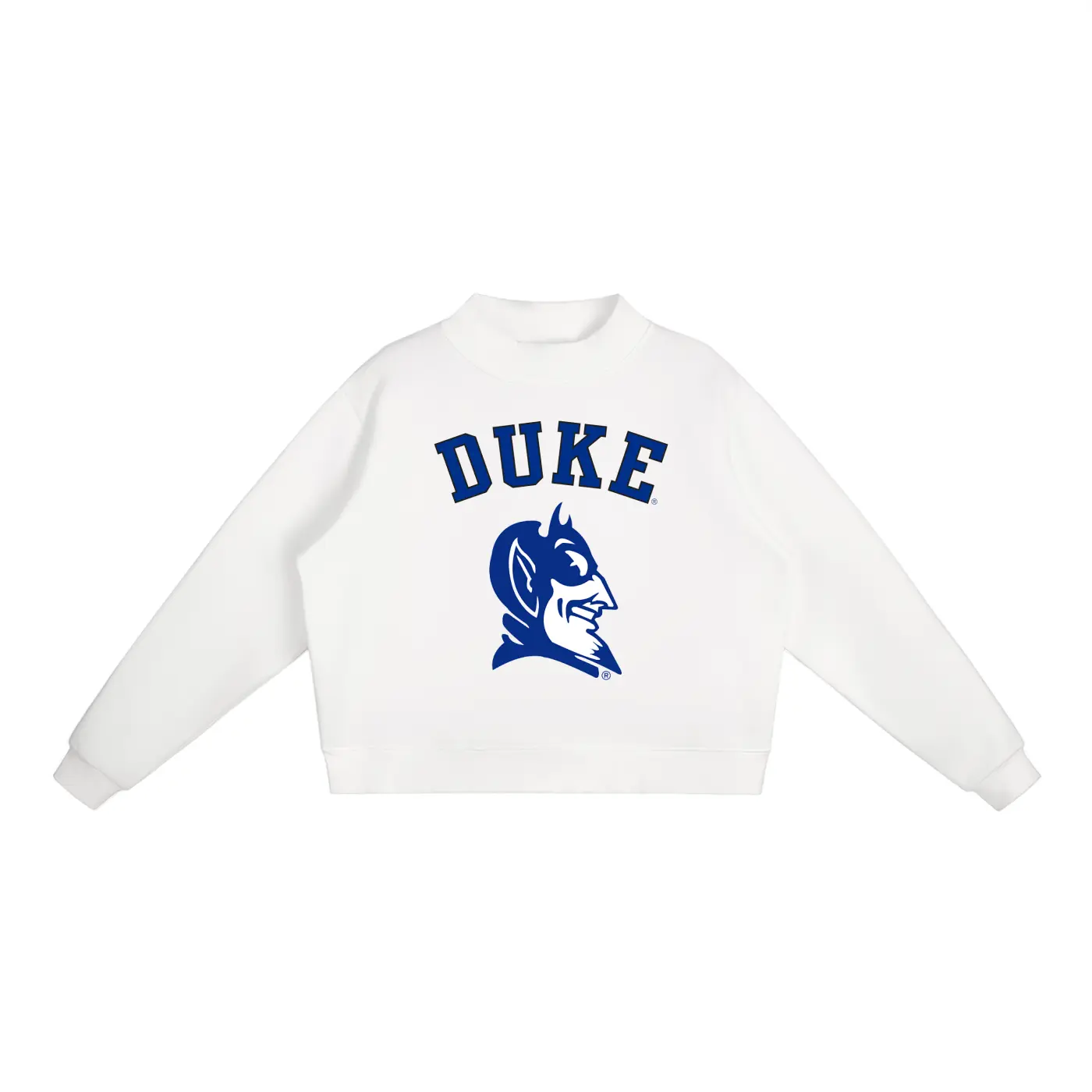 Duke Blue Devil Mock-Neck Crew Sweatshirt
