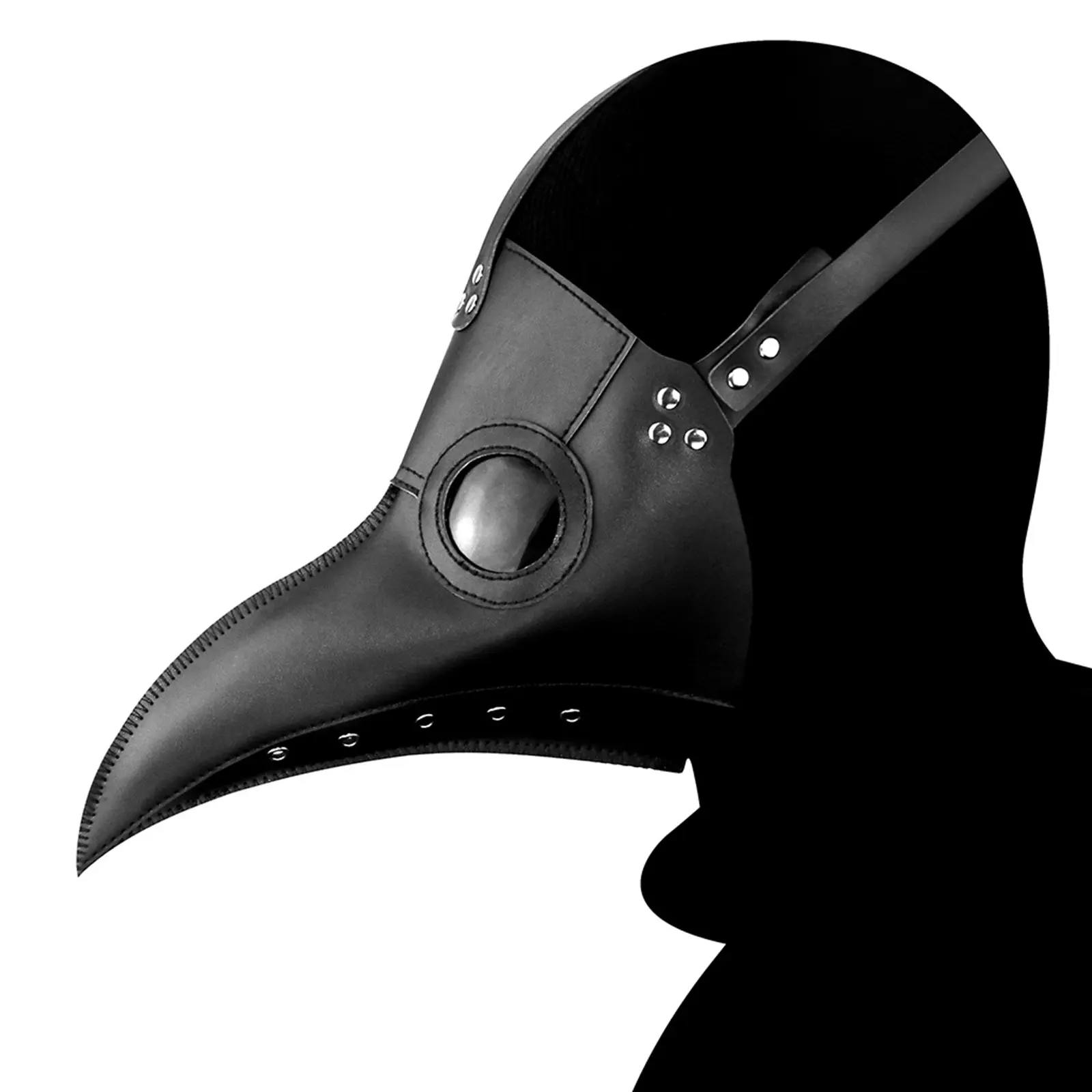 OIDEA Gothic Steampunk Full Face Plague Doctor Mask with Long Curved Beak, Synthetic Material, Adjustable Comfortable Headband, Adult Halloween Carnival Accessory, Ideal Renaissance Fairs Gift