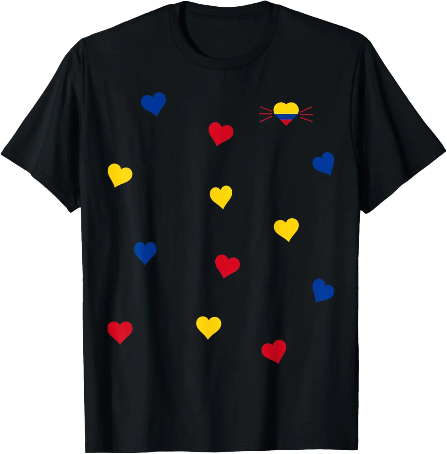 Cotton(pure) Colombian Heart Pride National Colors Love T-Shirt