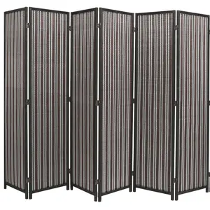 6 Panels Room Divider Screen Bamboo Woven Insert 6ft Tall