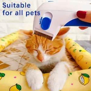 Electric Flea Comb for Cats Dogs Rabbits, Removes Loose Hair, Kills Fleas and Eggs, Microcurrent Pet Grooming Brush