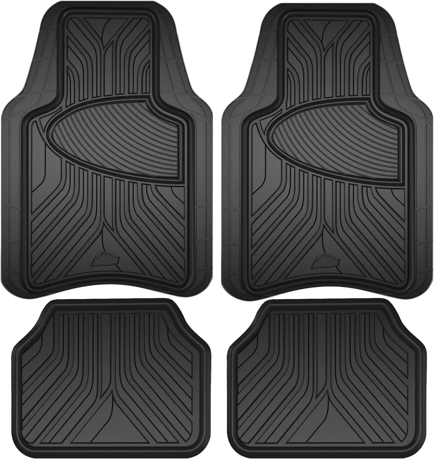 Armor All 4-Piece All-Season Floor Mats, Custom Fit Car Mats, All-Weather Car Floor Mats, Trim-to-Fit Automotive Floor Mats for Cars, Trucks, SUVs, Vehicle Floor Liner - Black