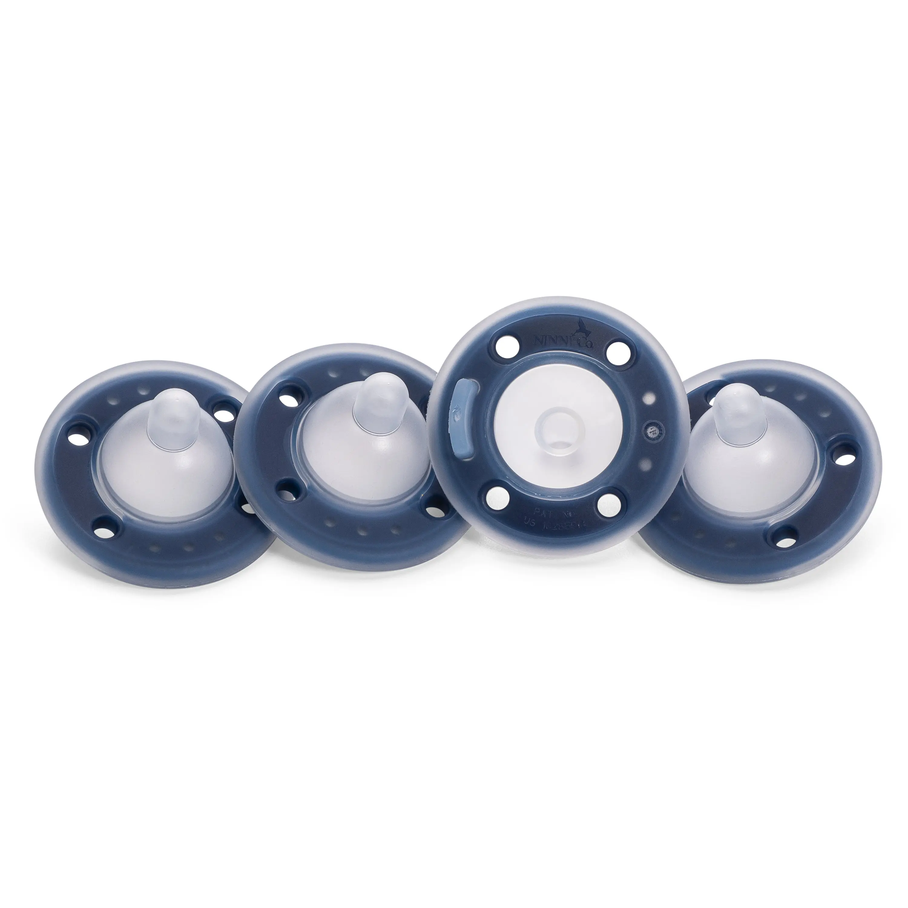 Ninni Pacifier Blueberry 4 Pack Soft Soft BPA-Free Silicone Orthodontic Pacifier for Breastfed Babies | 0-24 Months