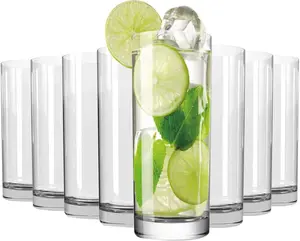 Highball Glasses – 16 oz Drinking Glass Set (Set of 8 ) Drinkware, Water Glasses for for Beer, Juice and Cocktail, Unique Gifts for Christmas