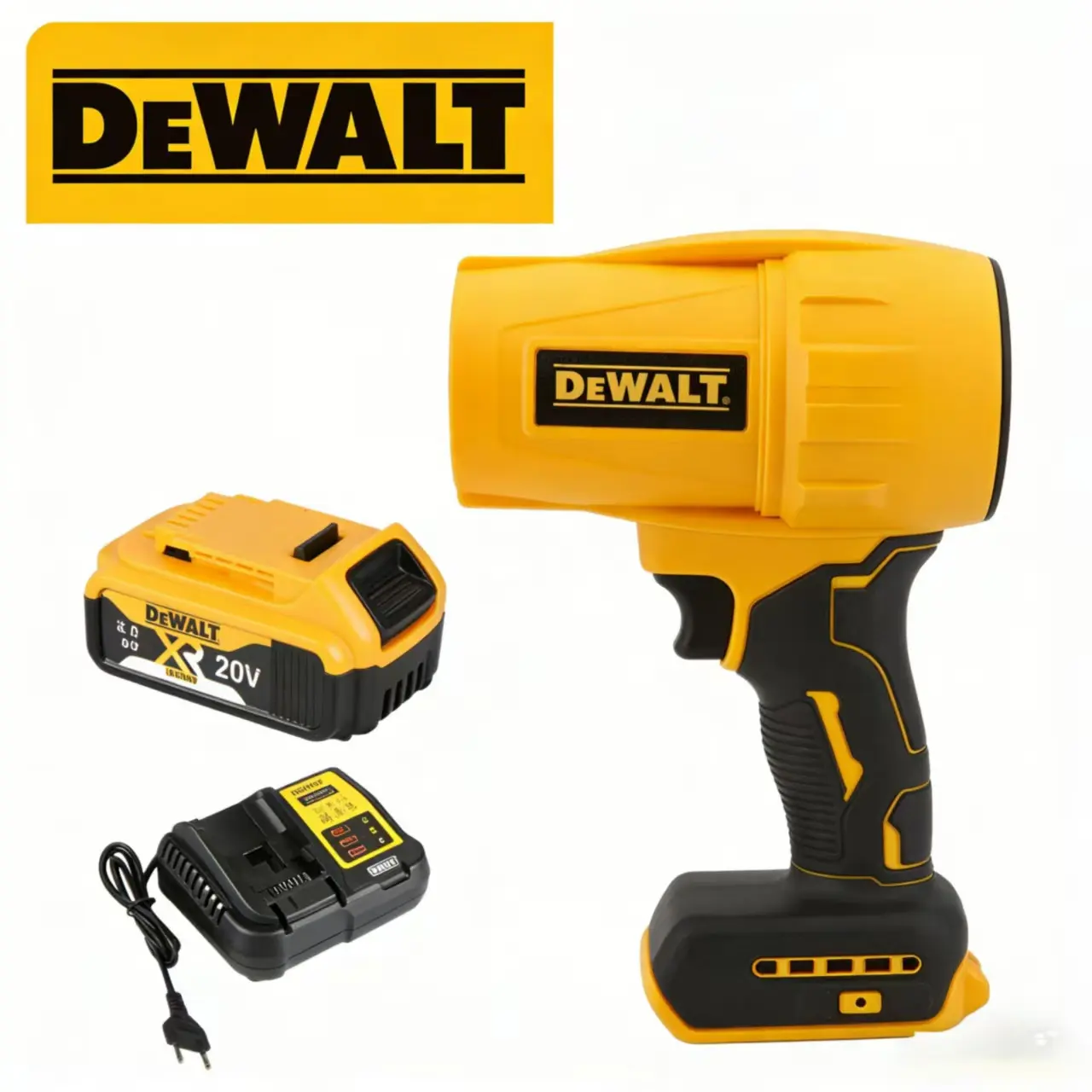 Dewalt 20V Rechargeable Cordless Portable Air Blower - 30000RPM Turbo Handheld Tool with Handheld Grip for Dust Blowing, Drying
