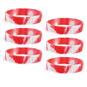 Bulk 72 Pc. Reading is Fun Rubber Bracelets
