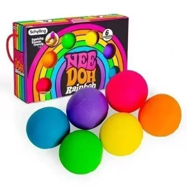 NeeDoh Rainboh Teenie Stress Ball 6 Pack Fidget Squeeze Toy NeeDoh Rainboh Teenie Stress Ball 6 Pack Fidget Squeeze Toy